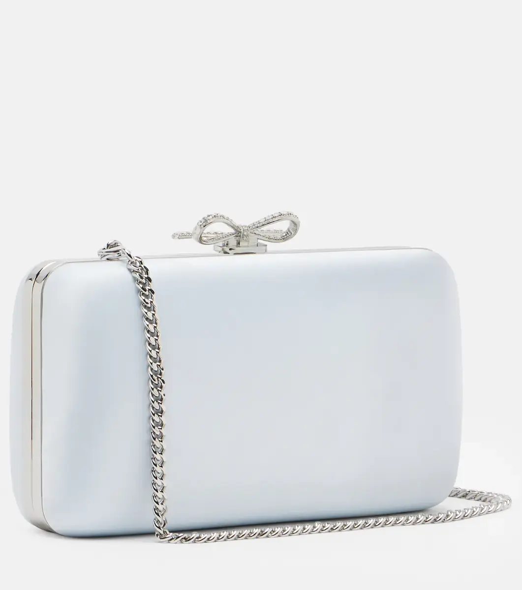 Self-Portrait Bow embellished satin clutch | Thumbnail 5 Self-Portrait Bow embellished satin clutch | Thumbnail 5