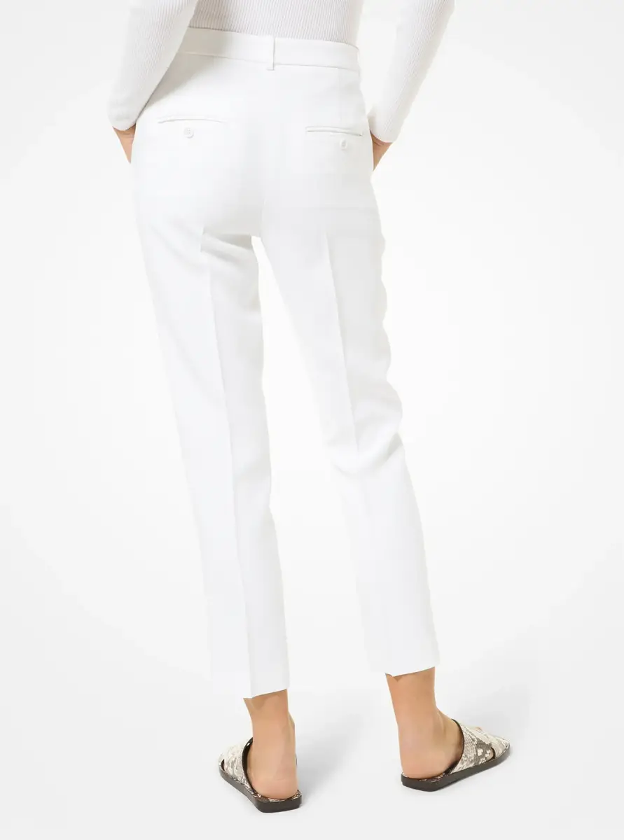 Michael Kors Collection Samantha Double Crepe Sablé Pants in White | Thumbnail 2