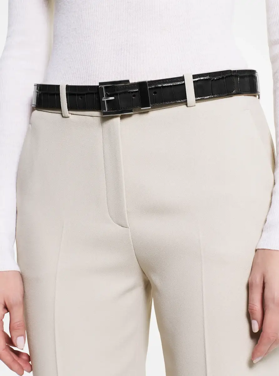 Michael Kors Collection Leather Waist Belt in Black | Thumbnail 2 Michael Kors Collection Leather Waist Belt in Black | Thumbnail 2