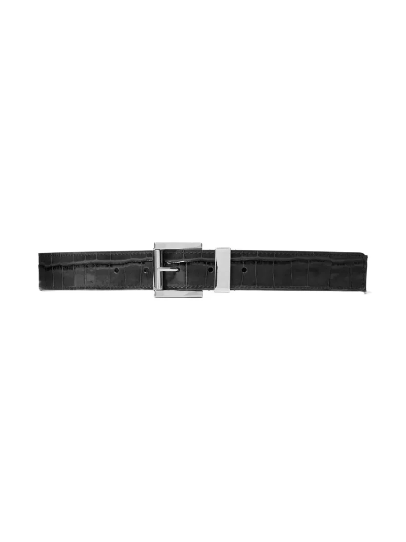 Michael Kors Collection Leather Waist Belt in Black