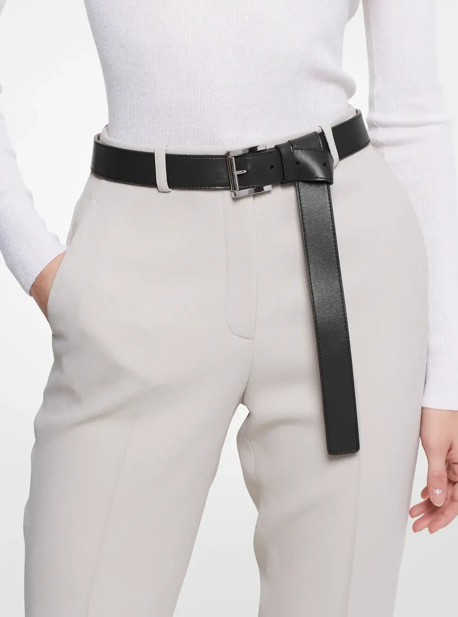 Michael Kors Collection Leather Trouser Belt in Black | Thumbnail 2 Michael Kors Collection Leather Trouser Belt in Black | Thumbnail 2