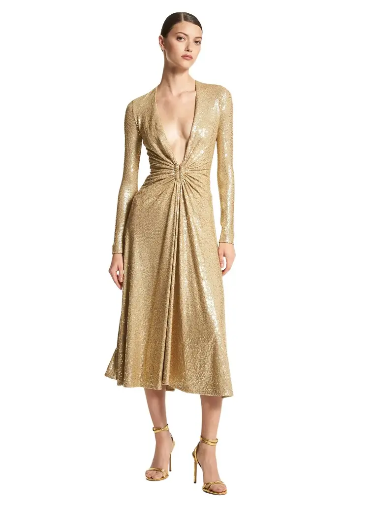 Michael Kors Collection Hand-Embroidered Sequin Stretch Jersey Dance Dress | Image 1 Michael Kors Collection Hand-Embroidered Sequin Stretch Jersey Dance Dress | Image 1