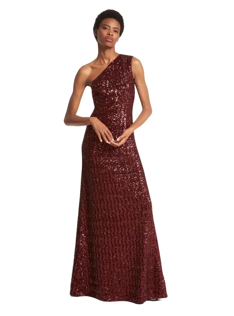 Michael Kors Collection Sequined Stretch Tulle One-Shoulder Gown | Image 1 Michael Kors Collection Sequined Stretch Tulle One-Shoulder Gown | Image 1