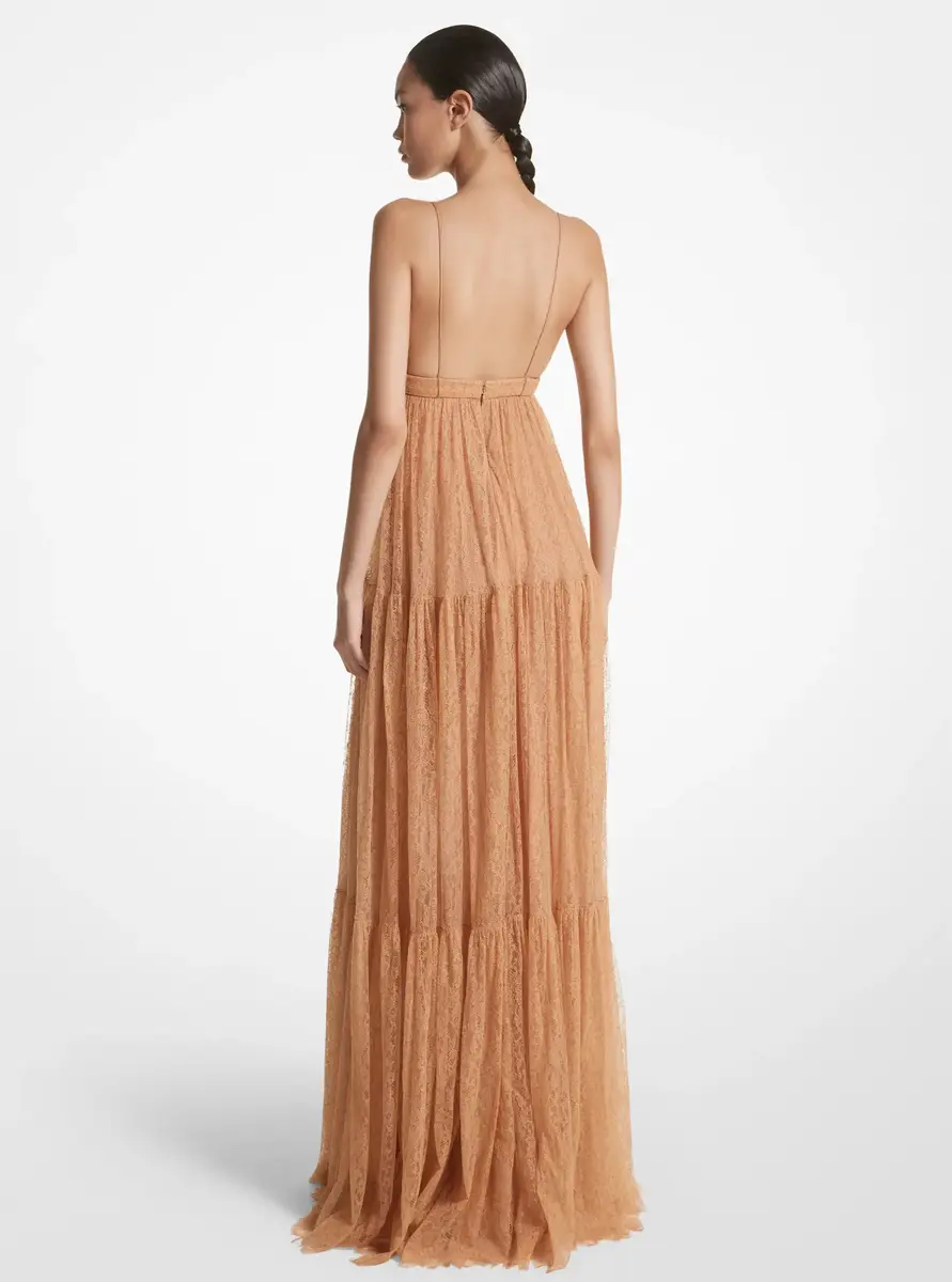 Michael Kors Collection Chantilly Lace Slip Gown in Black | Thumbnail 2 Michael Kors Collection Chantilly Lace Slip Gown in Black | Thumbnail 2