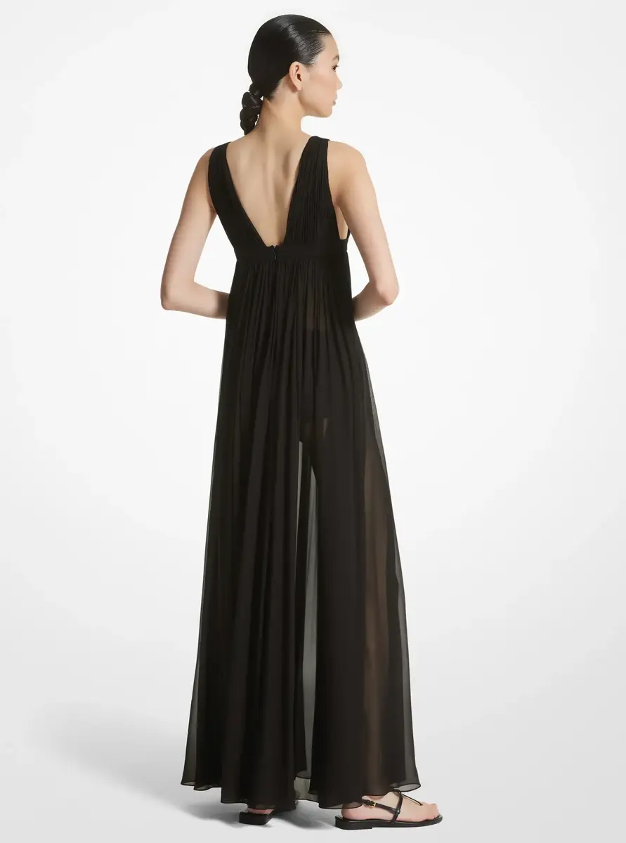 Michael Kors Collection Silk Chiffon Empire Goddess Gown in Black | Thumbnail 2 Michael Kors Collection Silk Chiffon Empire Goddess Gown in Black | Thumbnail 2