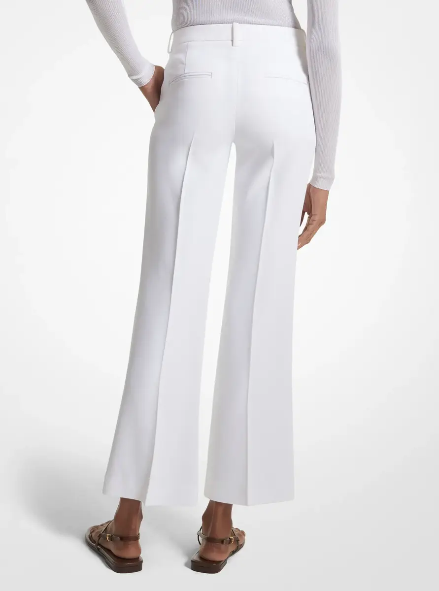 Michael Kors Collection Haylee Double Crepe Sablé Cropped Flared Trousers in White | Thumbnail 2 Michael Kors Collection Haylee Double Crepe Sablé Cropped Flared Trousers in White | Thumbnail 2