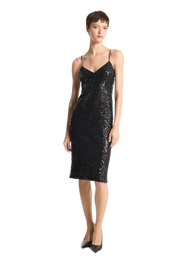 Michael Kors Collection Hand-Embroidered Sequin Silk Georgette Slip Dress | Image 1 Michael Kors Collection Hand-Embroidered Sequin Silk Georgette Slip Dress | Image 1