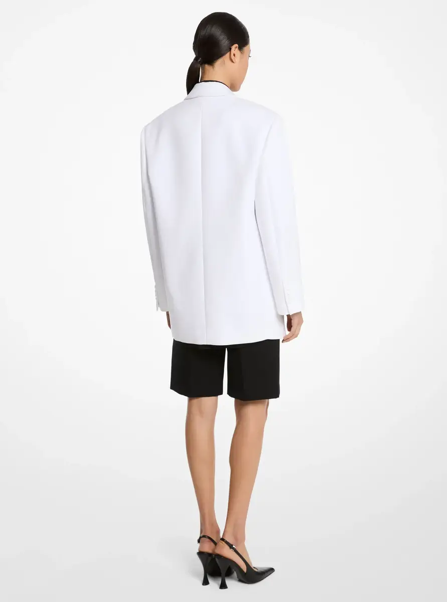 Michael Kors Collection Oversized Stretch Cotton Blazer in White | Thumbnail 2 Michael Kors Collection Oversized Stretch Cotton Blazer in White | Thumbnail 2