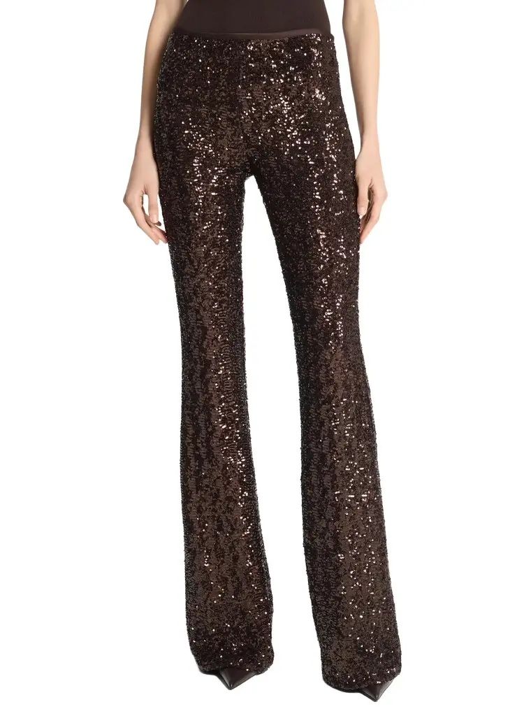 Michael Kors Collection Sequined Stretch Flared Pants | Image 1 Michael Kors Collection Sequined Stretch Flared Pants | Image 1