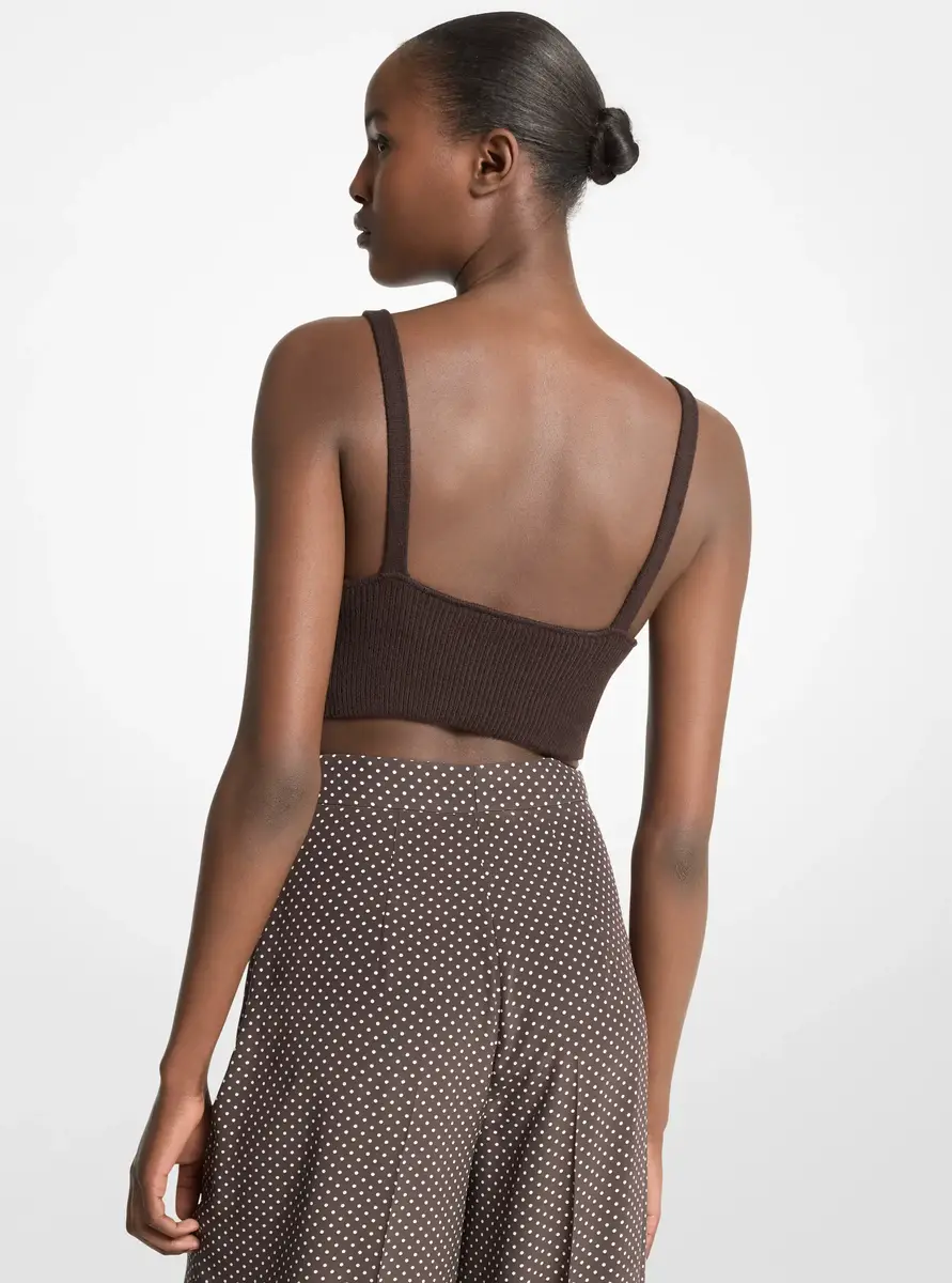Michael Kors Collection Stretch Cashmere Bralette in Brown | Thumbnail 2 Michael Kors Collection Stretch Cashmere Bralette in Brown | Thumbnail 2