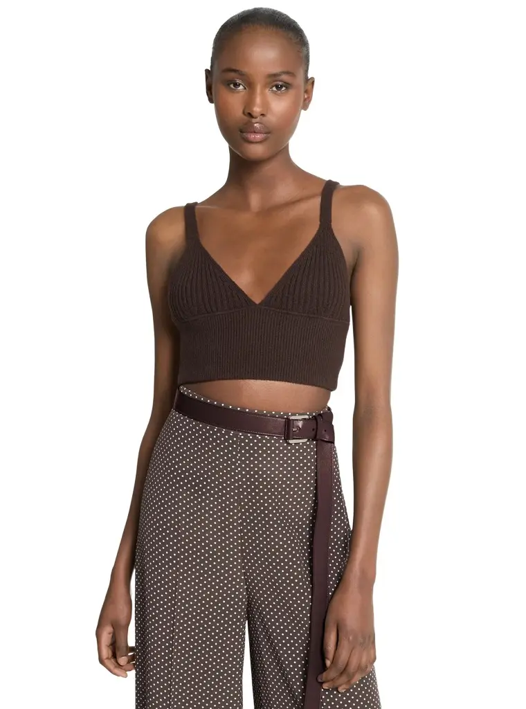 Michael Kors Collection Stretch Cashmere Bralette | Image 1 Michael Kors Collection Stretch Cashmere Bralette | Image 1