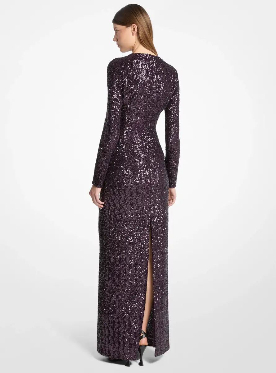 Michael Kors Collection Sequined Gown in Purple | Thumbnail 2 Michael Kors Collection Sequined Gown in Purple | Thumbnail 2