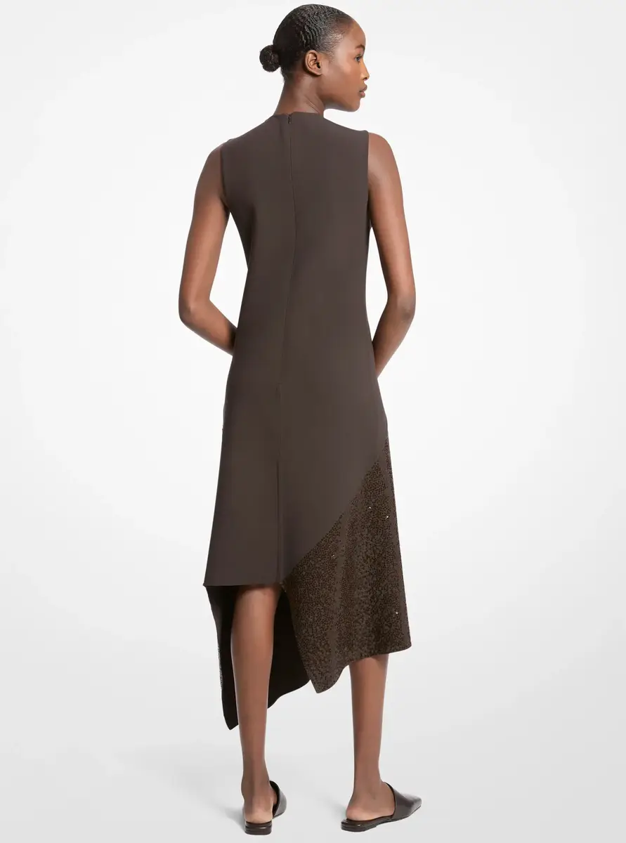 Michael Kors Collection Hand-Embroidered Sequin Double Faced Stretch Wool Dress in Brown | Thumbnail 2 Michael Kors Collection Hand-Embroidered Sequin Double Faced Stretch Wool Dress in Brown | Thumbnail 2