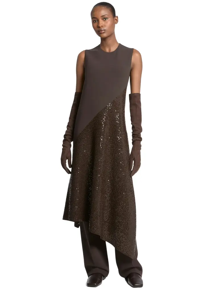 Michael Kors Collection Hand-Embroidered Sequin Double Faced Stretch Wool Dress | Image 1 Michael Kors Collection Hand-Embroidered Sequin Double Faced Stretch Wool Dress | Image 1
