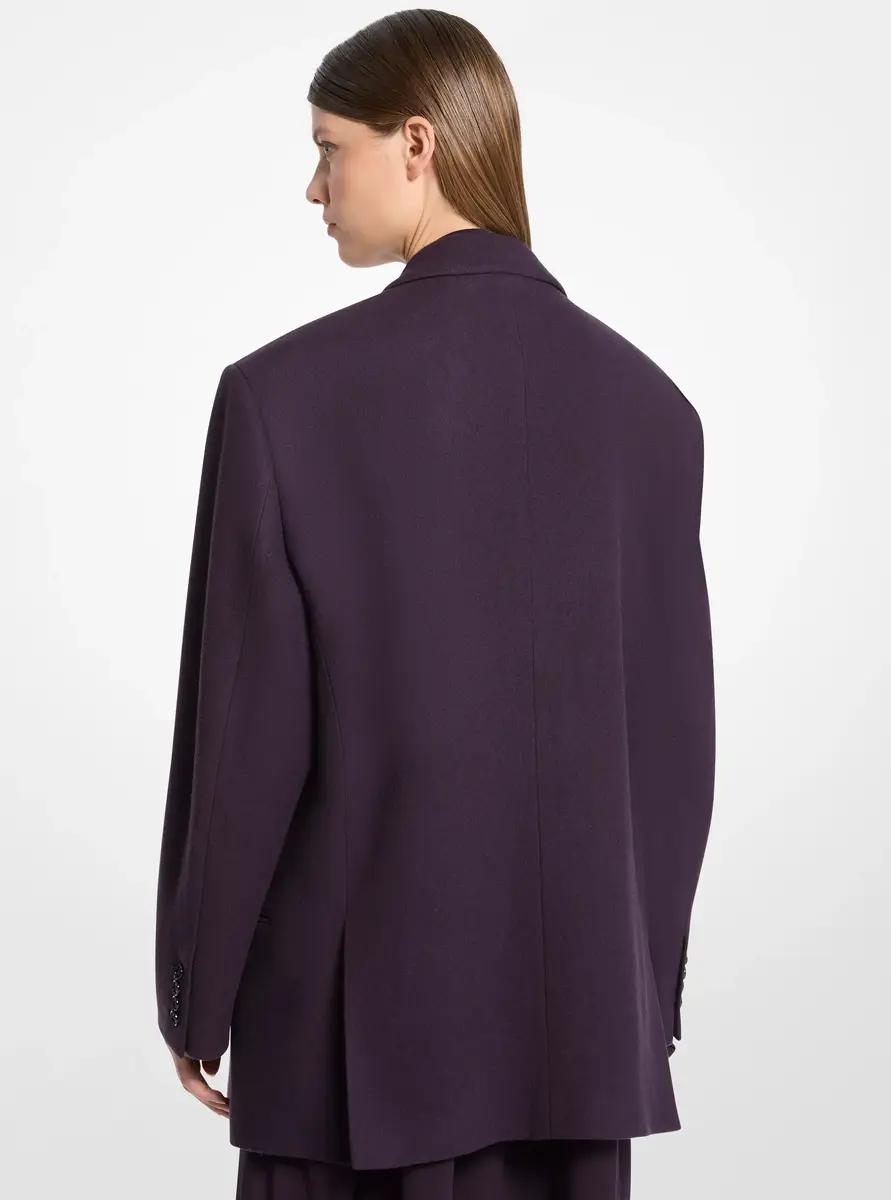 Michael Kors Collection Shawn Wool Double-Breasted Blazer in Purple | Thumbnail 2 Michael Kors Collection Shawn Wool Double-Breasted Blazer in Purple | Thumbnail 2