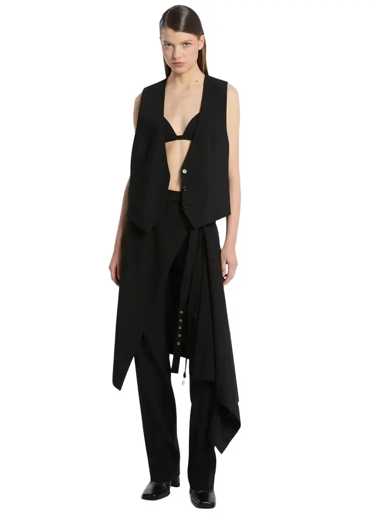Michael Kors Collection Wool Broadcloth Cropped Vest | Image 1 Michael Kors Collection Wool Broadcloth Cropped Vest | Image 1