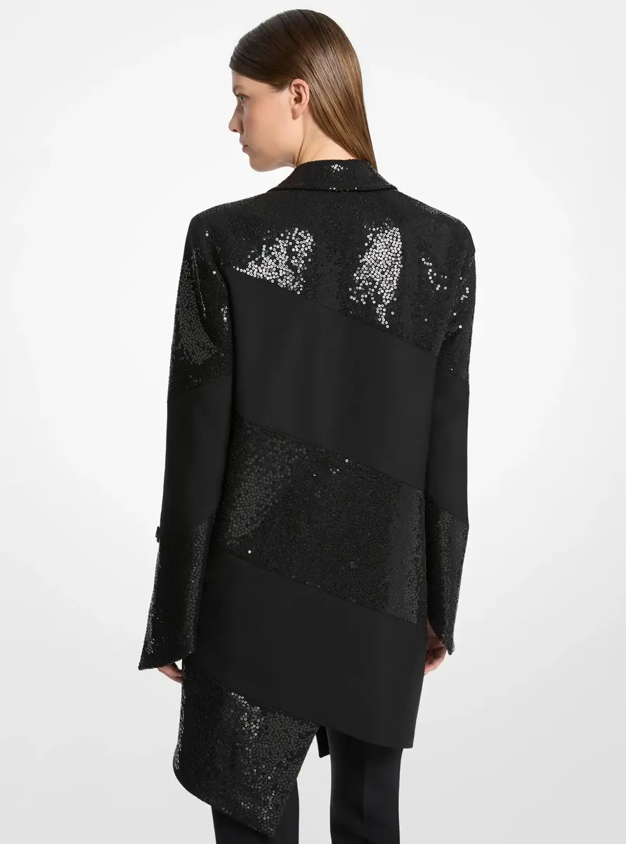 Michael Kors Collection Hand-Embroidered Sequin Wool Broadcloth Blazer in Black | Thumbnail 2 Michael Kors Collection Hand-Embroidered Sequin Wool Broadcloth Blazer in Black | Thumbnail 2