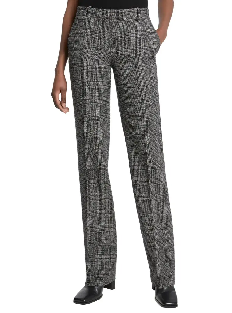 Michael Kors Collection Carolyn Glen Plaid Wool Straight-Leg Trousers | Image 1 Michael Kors Collection Carolyn Glen Plaid Wool Straight-Leg Trousers | Image 1