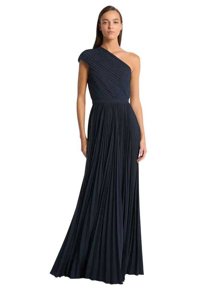 Michael Kors Collection Pleated Georgette One-Shoulder Gown | Image 1 Michael Kors Collection Pleated Georgette One-Shoulder Gown | Image 1