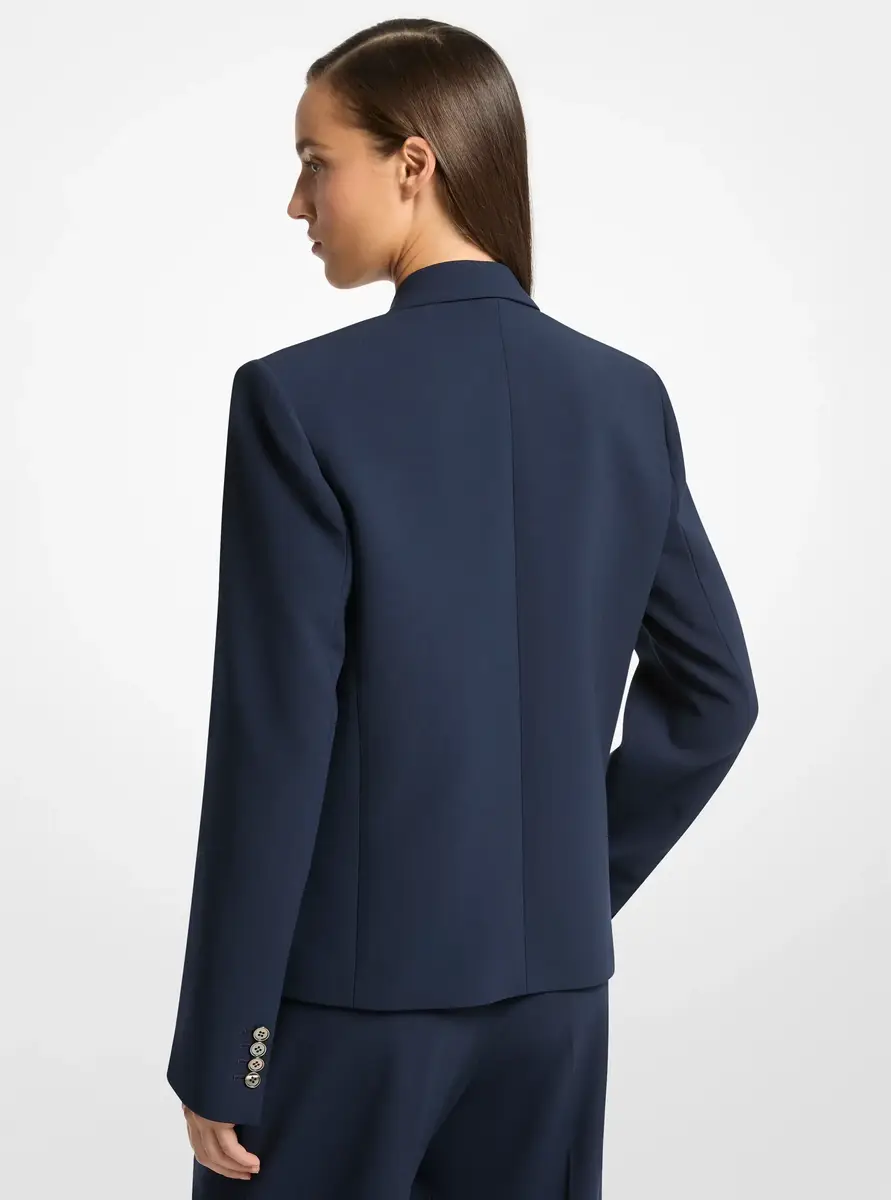 Michael Kors Collection Double-Breasted Wool Serge Admiral Blazer in Blue | Thumbnail 2
