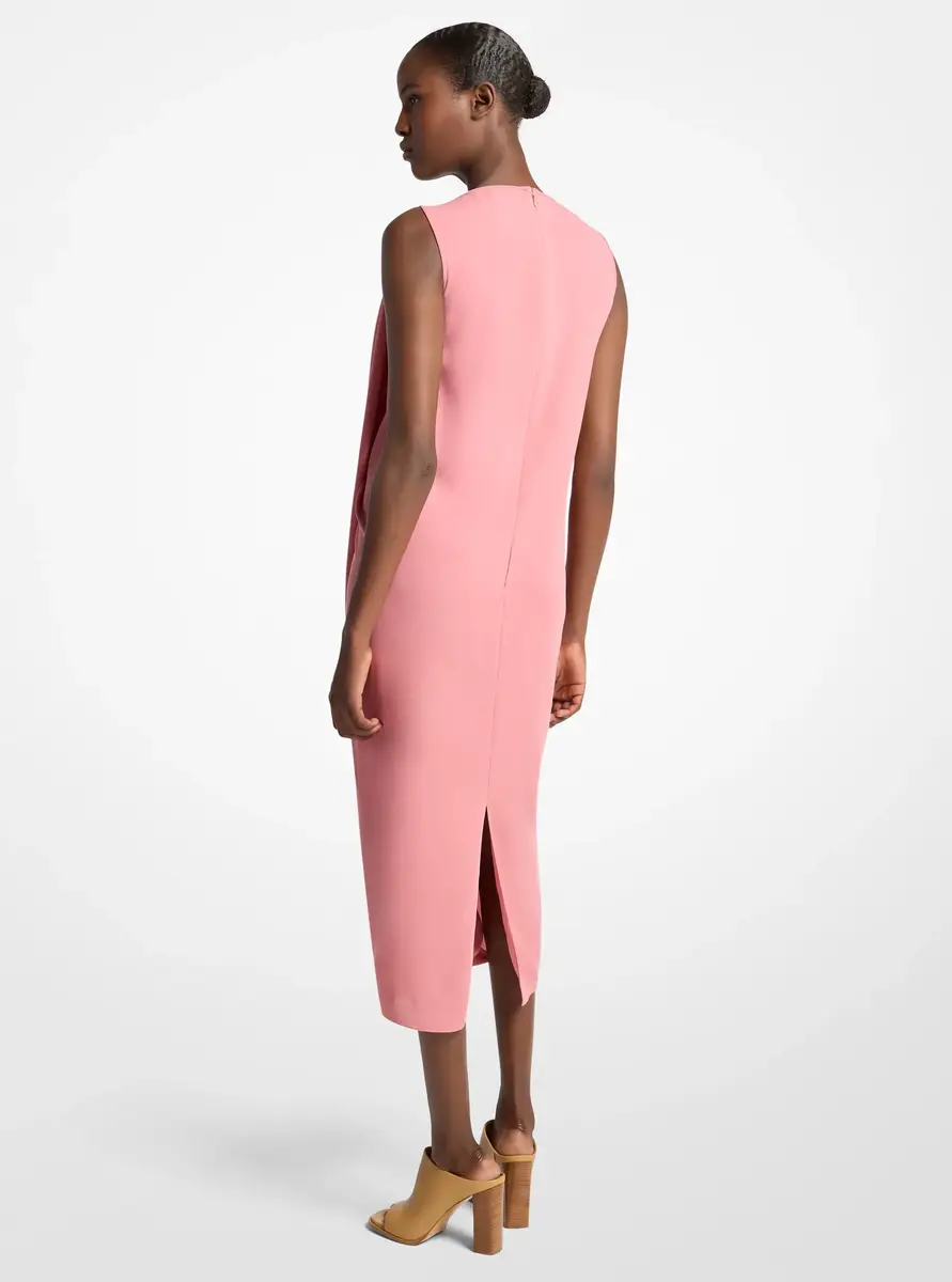 Michael Kors Collection Wool Crepe Cowl-Neck Dress in Green | Thumbnail 2