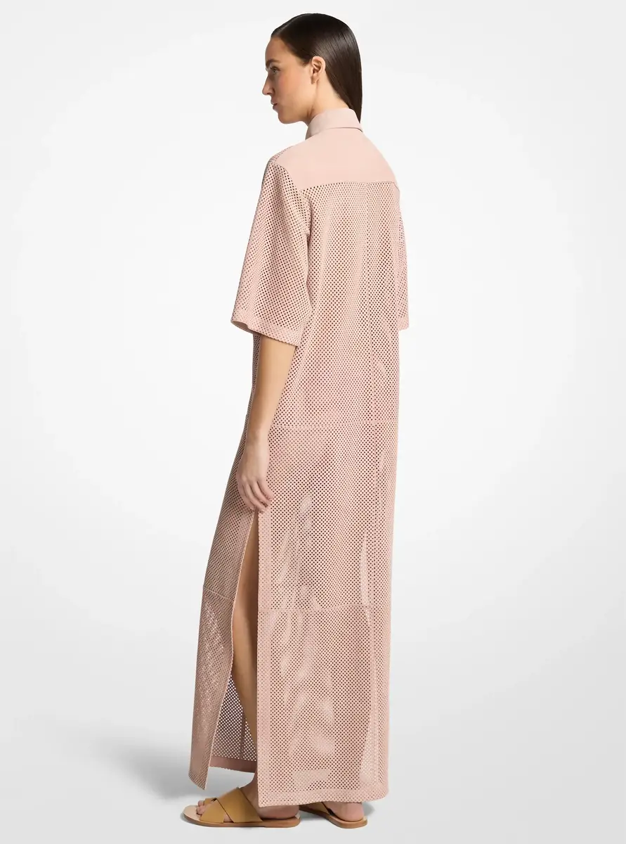 Michael Kors Collection Perforated Suede Safari Dress in Purple | Thumbnail 2 Michael Kors Collection Perforated Suede Safari Dress in Purple | Thumbnail 2