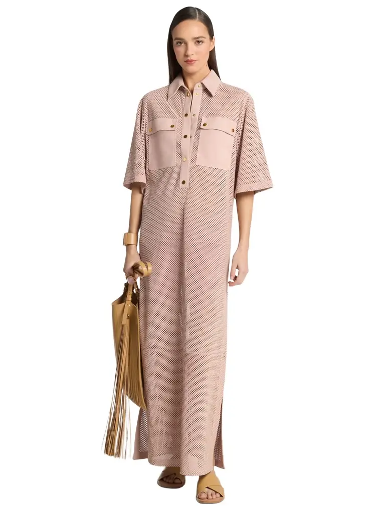 Michael Kors Collection Perforated Suede Safari Dress | Image 1 Michael Kors Collection Perforated Suede Safari Dress | Image 1
