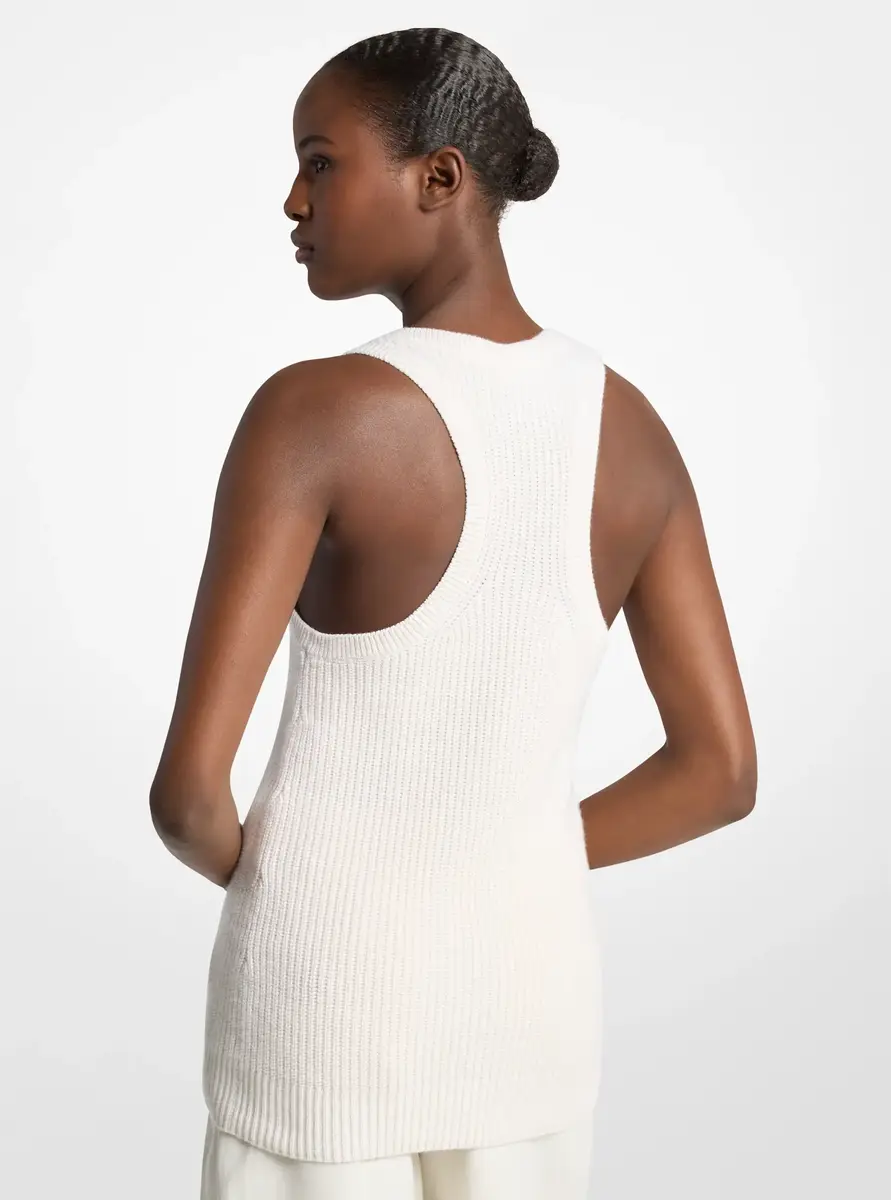 Michael Kors Collection Cashmere and Linen Tank Top in Natural | Thumbnail 2 Michael Kors Collection Cashmere and Linen Tank Top in Natural | Thumbnail 2