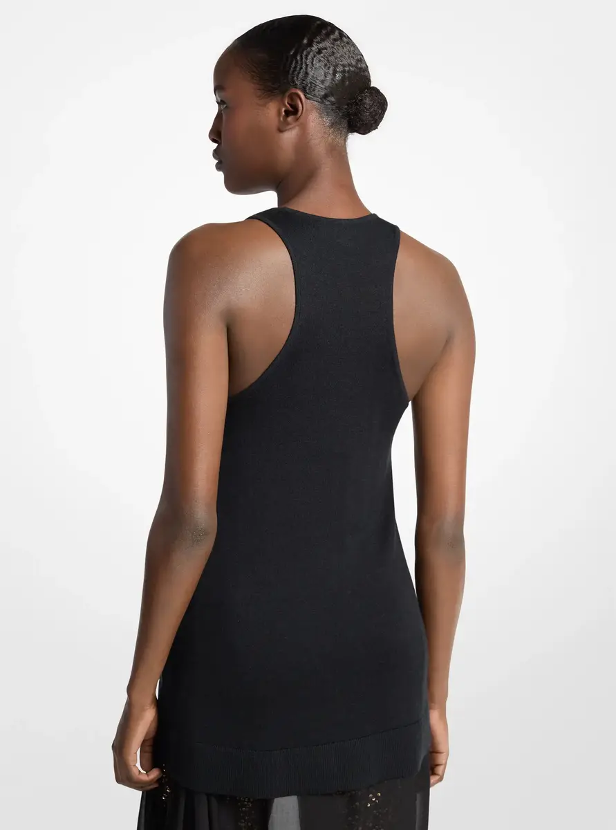 Michael Kors Collection Wool Blend Tank Top in Black | Thumbnail 2