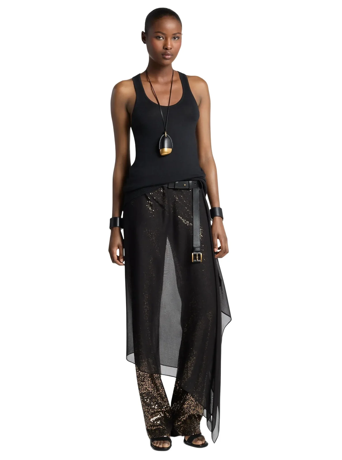 Michael Kors Collection Wool Blend Tank Top in Black