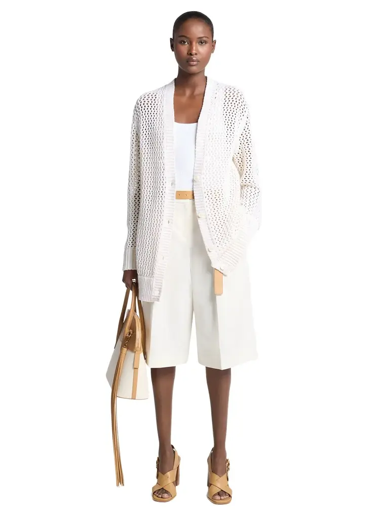 Michael Kors Collection Hand-Crocheted Cotton and Cashmere Cardigan | Image 1 Michael Kors Collection Hand-Crocheted Cotton and Cashmere Cardigan | Image 1