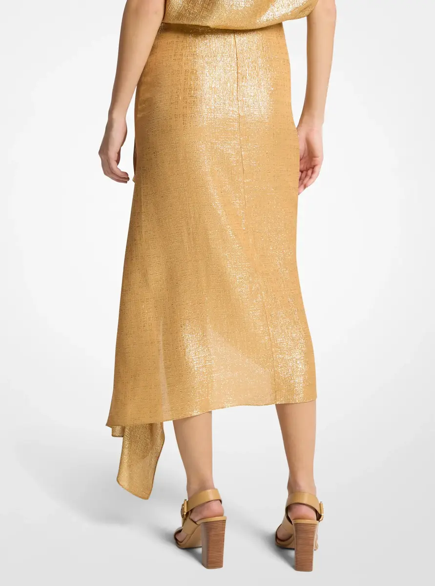 Michael Kors Collection Silk Blend Georgette Lamé Cascade Skirt in | Thumbnail 2