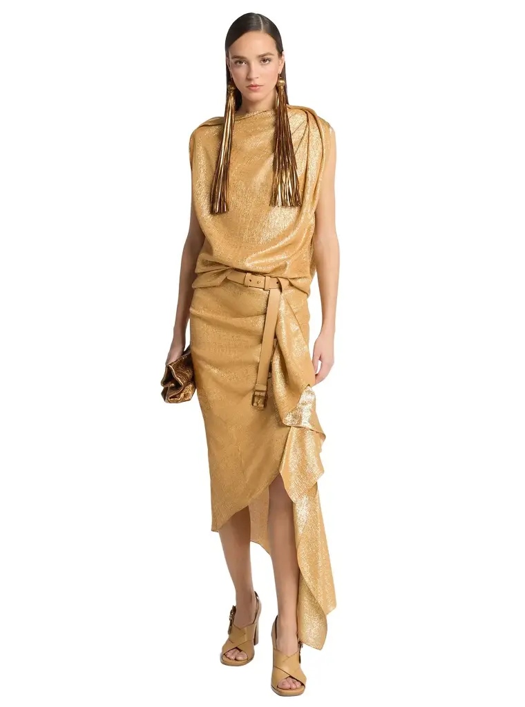 Michael Kors Collection Silk Blend Georgette Lamé Cascade Skirt | Image 1 Michael Kors Collection Silk Blend Georgette Lamé Cascade Skirt | Image 1