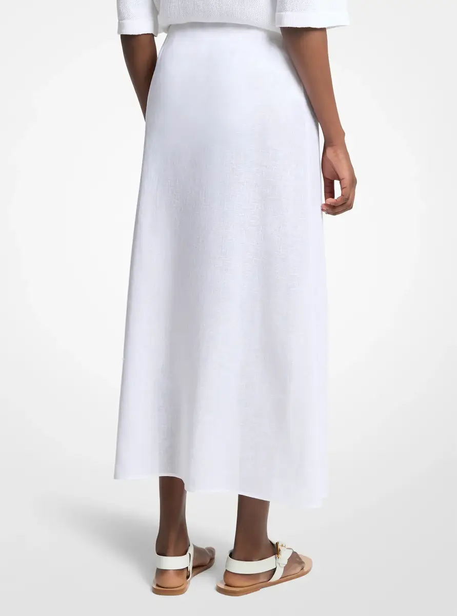 Michael Kors Collection Linen Gauze Pareo Skirt in White | Thumbnail 2 Michael Kors Collection Linen Gauze Pareo Skirt in White | Thumbnail 2