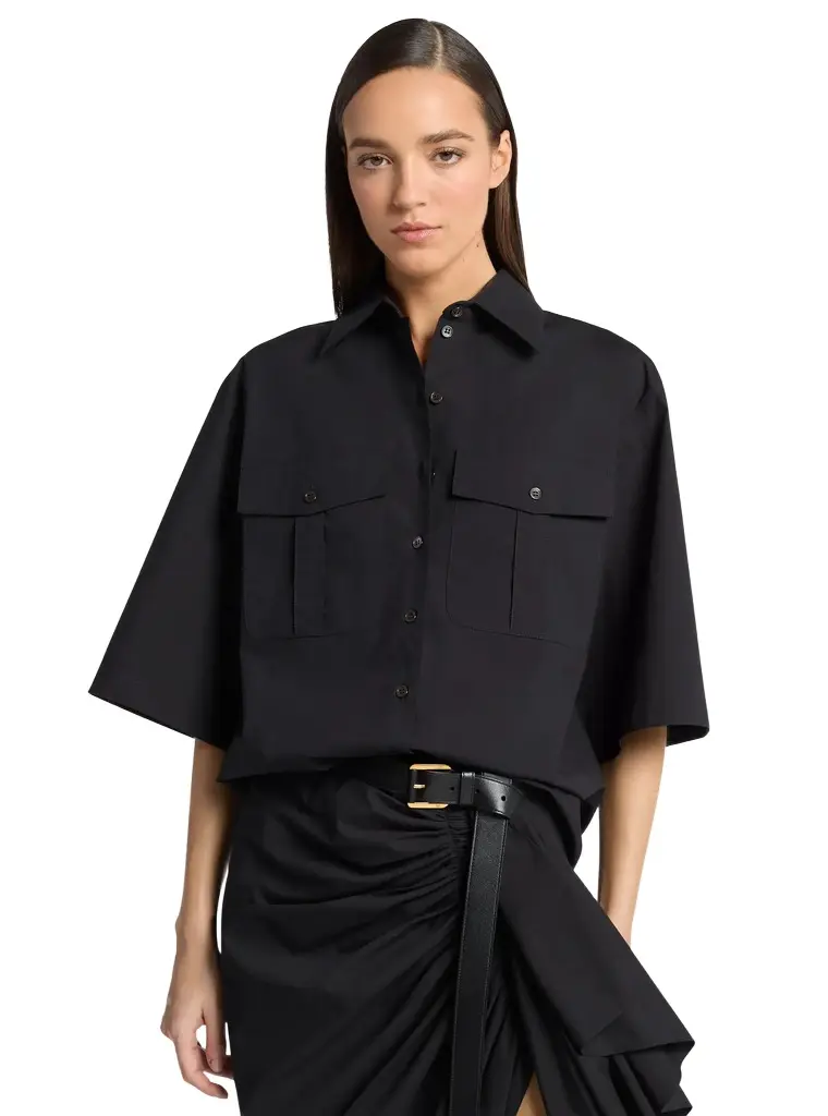 Michael Kors Collection Washed Cotton Poplin Safari Shirt | Image 1 Michael Kors Collection Washed Cotton Poplin Safari Shirt | Image 1