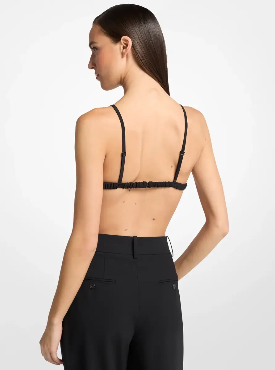 Michael Kors Collection Silk Crepe De Chine Bra Top in Black | Thumbnail 2 Michael Kors Collection Silk Crepe De Chine Bra Top in Black | Thumbnail 2