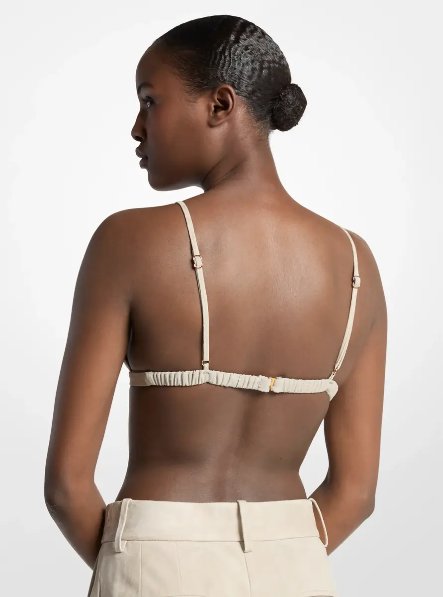 Michael Kors Collection Suede Bra Top in Natural | Thumbnail 2 Michael Kors Collection Suede Bra Top in Natural | Thumbnail 2