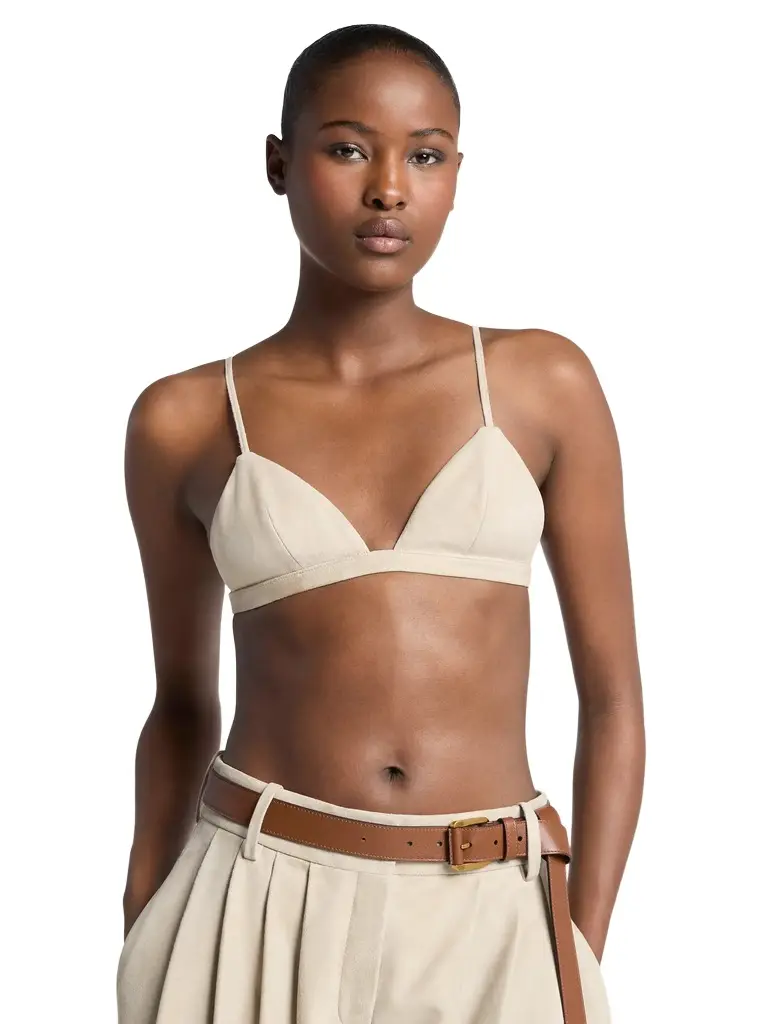 Suede Bra Top in Natural Suede Bra Top in Natural