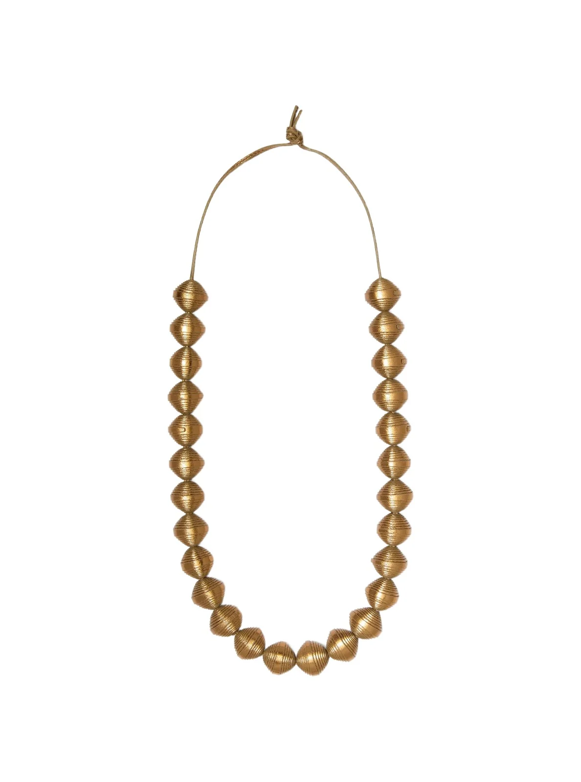 Metallic Leather Beads Necklace in Gold - One Size by Michael Kors Collection