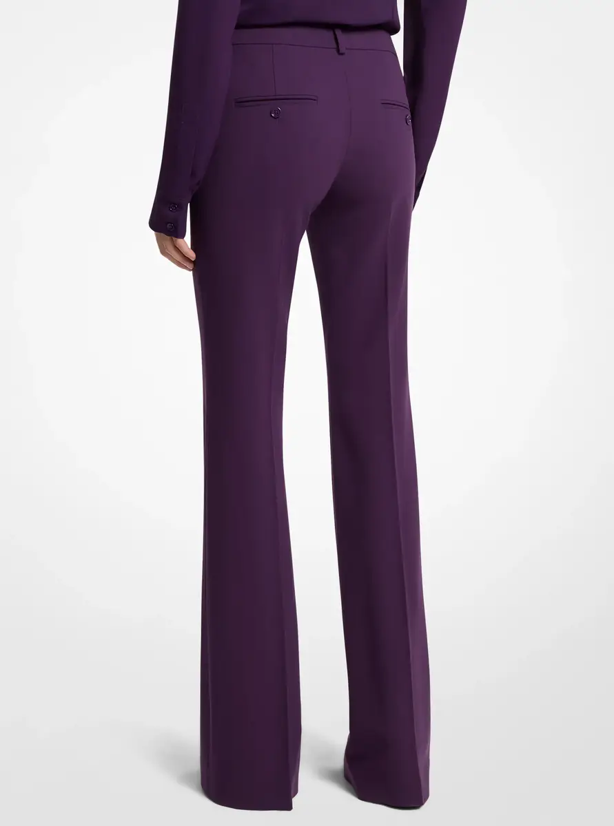 Michael Kors Collection Haylee Stretch Wool Crepe Flared Trousers in Purple | Thumbnail 2 Michael Kors Collection Haylee Stretch Wool Crepe Flared Trousers in Purple | Thumbnail 2