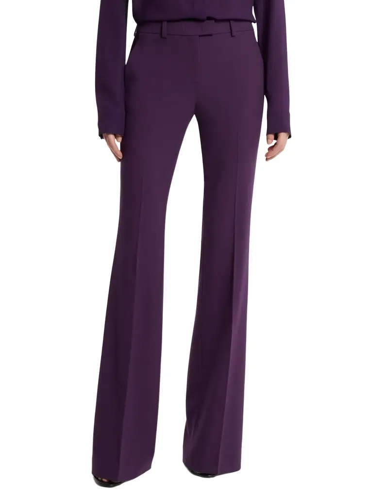 Michael Kors Collection Haylee Stretch Wool Crepe Flared Trousers | Image 1 Michael Kors Collection Haylee Stretch Wool Crepe Flared Trousers | Image 1