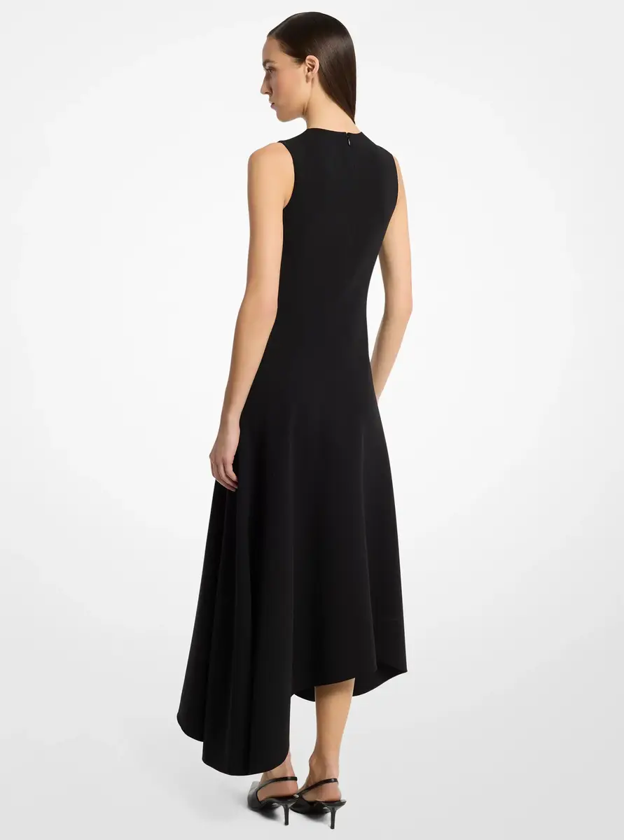 Michael Kors Collection Double Faced Stretch Wool Crepe Asymmetric Draped Dress in Black | Thumbnail 2 Michael Kors Collection Double Faced Stretch Wool Crepe Asymmetric Draped Dress in Black | Thumbnail 2