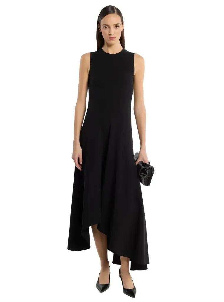 Michael Kors Collection Double Faced Stretch Wool Crepe Asymmetric Draped Dress | Image 1 Michael Kors Collection Double Faced Stretch Wool Crepe Asymmetric Draped Dress | Image 1