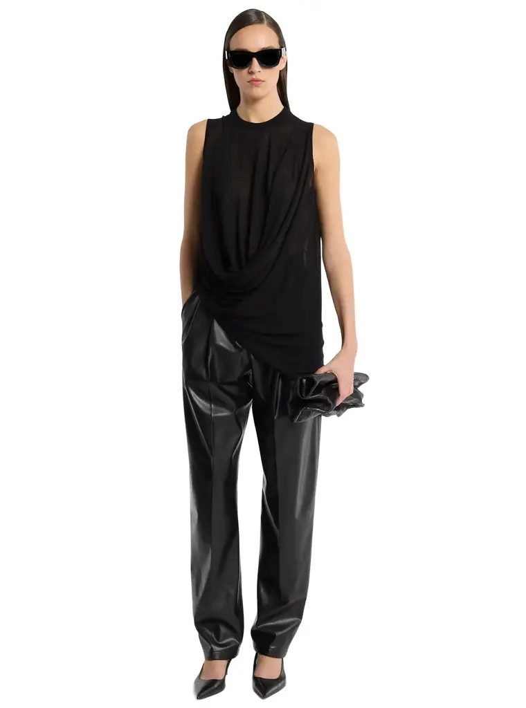 Michael Kors Collection Draped Rayon and Cashmere Top | Image 1 Michael Kors Collection Draped Rayon and Cashmere Top | Image 1