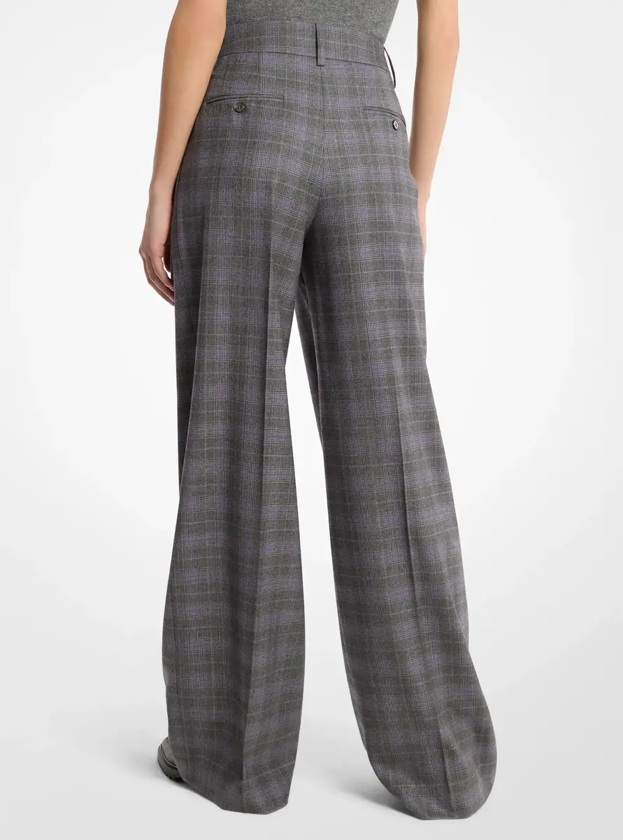 Michael Kors Collection Glen Plaid Wool Pleated Slouch Trousers in Grey | Thumbnail 2 Michael Kors Collection Glen Plaid Wool Pleated Slouch Trousers in Grey | Thumbnail 2
