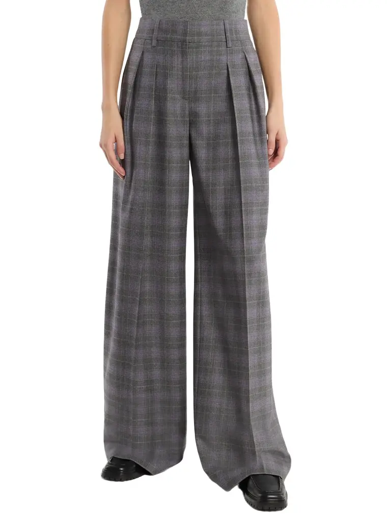 Michael Kors Collection Glen Plaid Wool Pleated Slouch Trousers | Image 1 Michael Kors Collection Glen Plaid Wool Pleated Slouch Trousers | Image 1