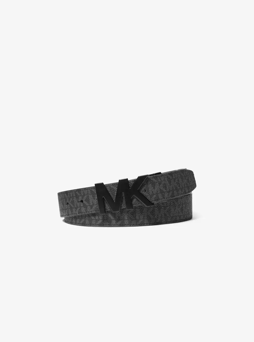 Michael Kors Collection Reversible Signature Logo Buckle Belt in Black | Thumbnail 2 Michael Kors Collection Reversible Signature Logo Buckle Belt in Black | Thumbnail 2