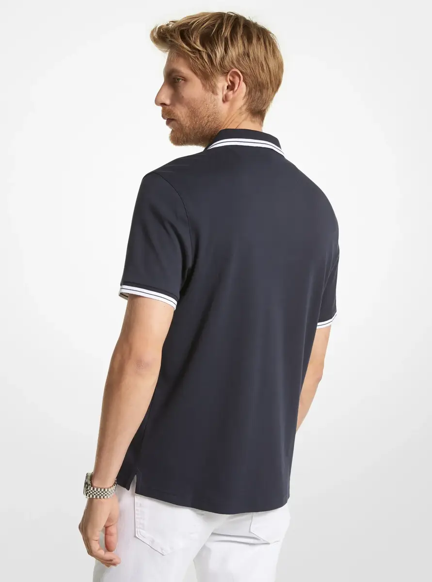 Michael Kors Collection Greenwich Cotton Polo Shirt in | Thumbnail 2 Michael Kors Collection Greenwich Cotton Polo Shirt in | Thumbnail 2