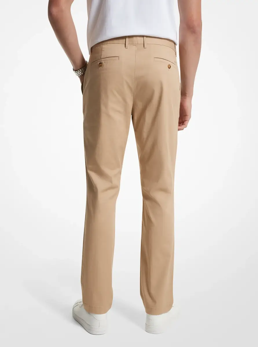 Michael Kors Collection Slim-Fit Cotton Blend Chino Pants in Natural | Thumbnail 2