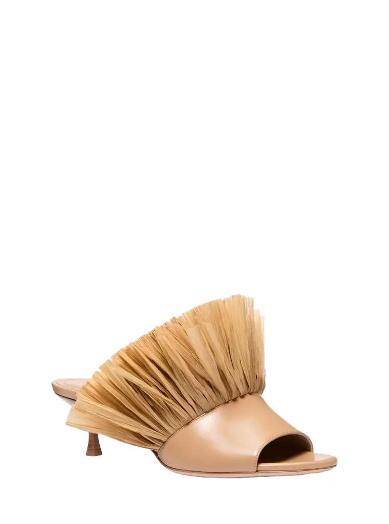 Michael Kors Collection Catarina Leather and Fringe Mule | Image 1 Michael Kors Collection Catarina Leather and Fringe Mule | Image 1